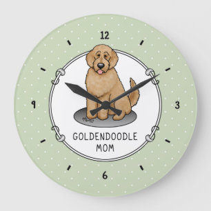 Goldendoodle Mom Doodle Mom (golden red) Dog mom Große Wanduhr