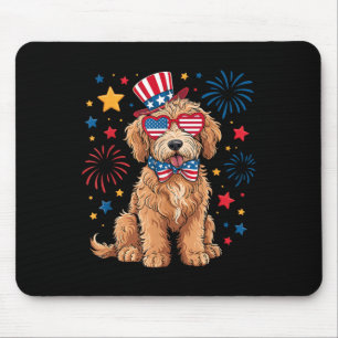 Goldendoodle Patriotisch 4. Juli Golden Doodle D Mousepad