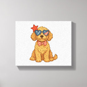 Goldendoodle patriotische Clipart Leinwanddruck