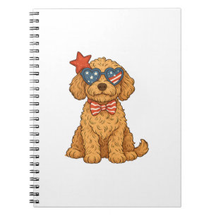 Goldendoodle patriotische Clipart Notizblock