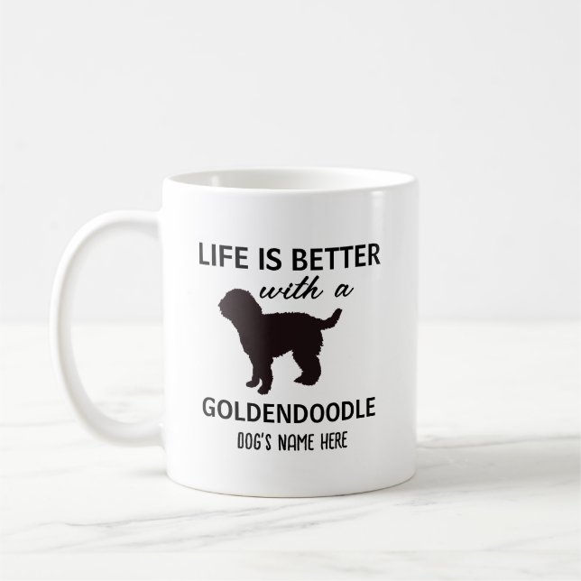 Goldendoodle Personalisiertes Leben ist besser Kaffeetasse (Links)