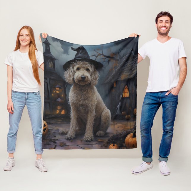 Goldendoodle Pumpkins Halloween Beängstigend Fleecedecke (Beispiel)