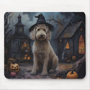 Goldendoodle Pumpkins Halloween Beängstigend Mousepad