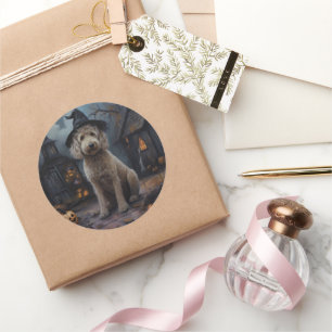 Goldendoodle Pumpkins Halloween Beängstigend Runder Aufkleber