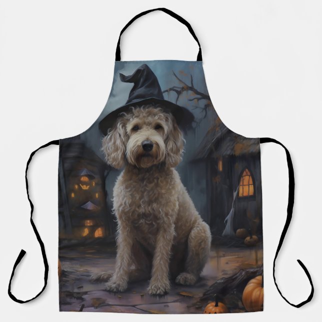 Goldendoodle Pumpkins Halloween Beängstigend Schürze (Vorderseite)