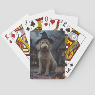 Goldendoodle Pumpkins Halloween Beängstigend Spielkarten