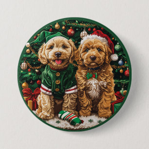 Goldendoodle Puppy Hunde Button