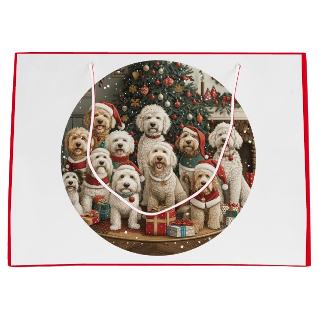 Goldendoodle Puppy Hunde Große Geschenktüte (Vorderseite)