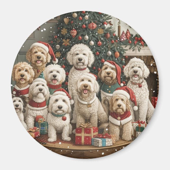 Goldendoodle Puppy Hunde Magnet (Vorne)