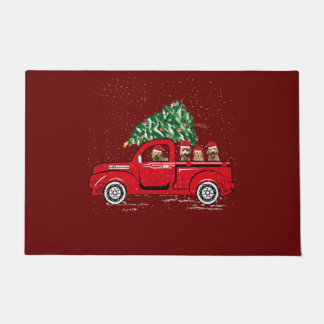 Goldendoodle Riding Red Truck Weihnachten Paja Fußmatte