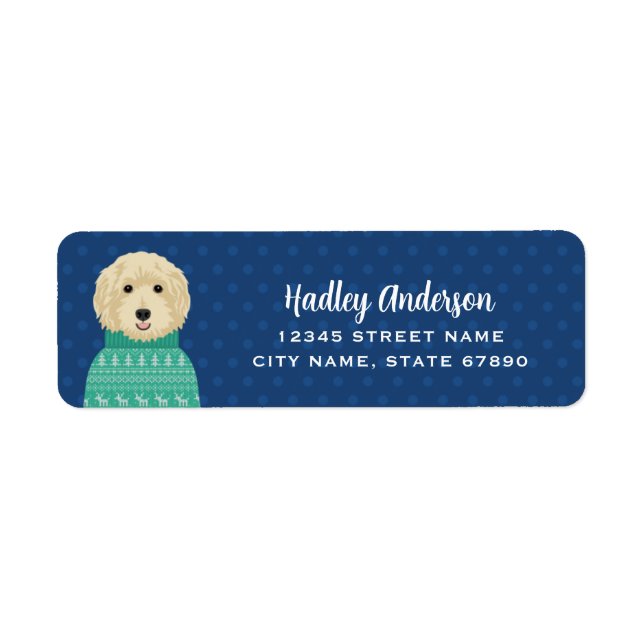 Goldendoodle-Rücksendeadressen-Aufkleber (Vorne)