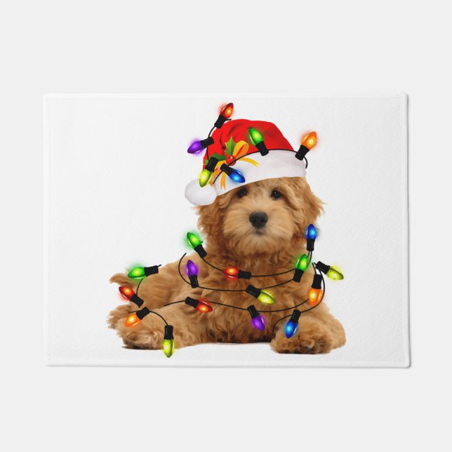 Goldendoodle Santa Dog Fußmatte (Vorderseite)