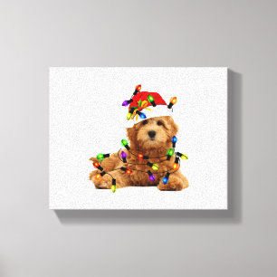 Goldendoodle Santa Dog Leinwanddruck