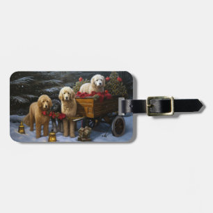 Goldendoodle Schneeschlitten Weihnachtsdekoration Gepäckanhänger
