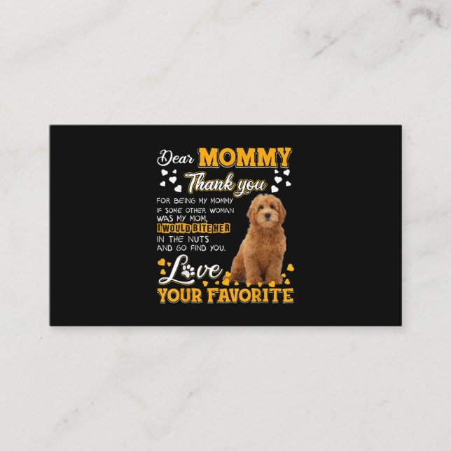 Goldendoodle Sehr geehrte Mommy Danke, dass Sie me Visitenkarte (Vorderseite)