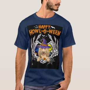 Goldendoodle Skeleton Herzklopfen Happy HowlOWeen  T-Shirt