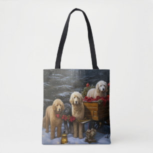 Goldendoodle Snowy Sleigh Weihnachtsdekor