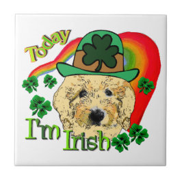 Goldendoodle St Patricks Day Fliese