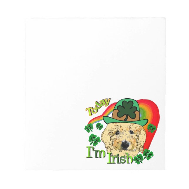 Goldendoodle St Patricks Day Notizblock (Vorderseite)