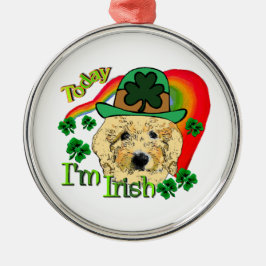 Goldendoodle St Patricks Day Silbernes Ornament
