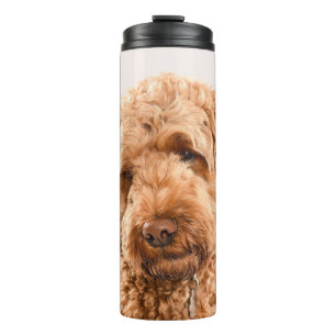 Goldendoodle Studio Portrait Thermosbecher
