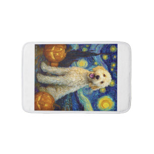 Goldendoodle Süßer Hund Halloween Jack O Lantern K Badematte