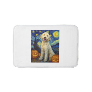 Goldendoodle Süßer Hund Halloween Jack O Lantern K Badematte