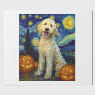 Goldendoodle Süßer Hund Halloween Jack O Lantern K Geschenkpapier