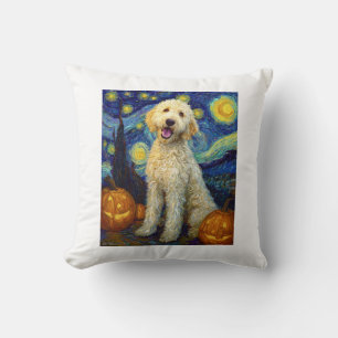 Goldendoodle Süßer Hund Halloween Jack O Lantern K Kissen