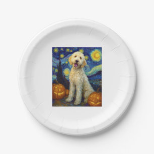 Goldendoodle Süßer Hund Halloween Jack O Lantern K Pappteller