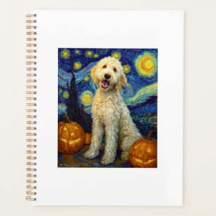Goldendoodle Süßer Hund Halloween Jack O Lantern K Planer