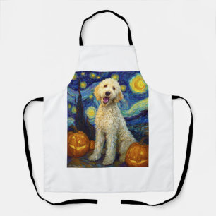 Goldendoodle Süßer Hund Halloween Jack O Lantern K Schürze