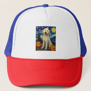 Goldendoodle Süßer Hund Halloween Jack O Lantern K Truckerkappe