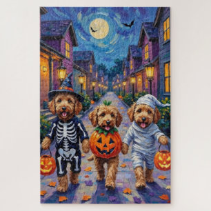 Goldendoodle-Süßigkeiten-Sammeln Halloween-Kostüme Puzzle