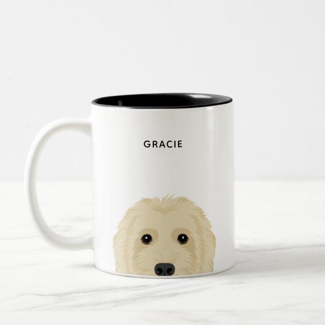 Goldendoodle-Tasse Zweifarbige Tasse (Links)