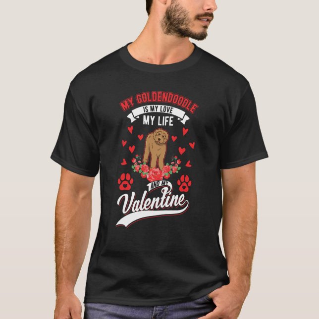 Goldendoodle Valentines Day T-Shirt (Vorderseite)