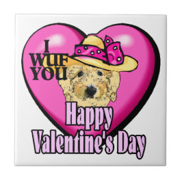 Goldendoodle-Valentinstag Fliese