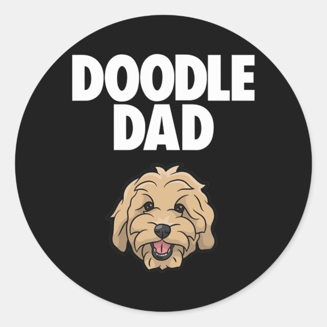 Goldendoodle Vater Doodle Vater Golden Doodle Dood Runder Aufkleber (Vorderseite)