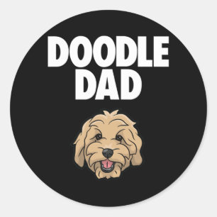 Goldendoodle-Vater Doodle-Vater Golden Doodle-Hund Runder Aufkleber