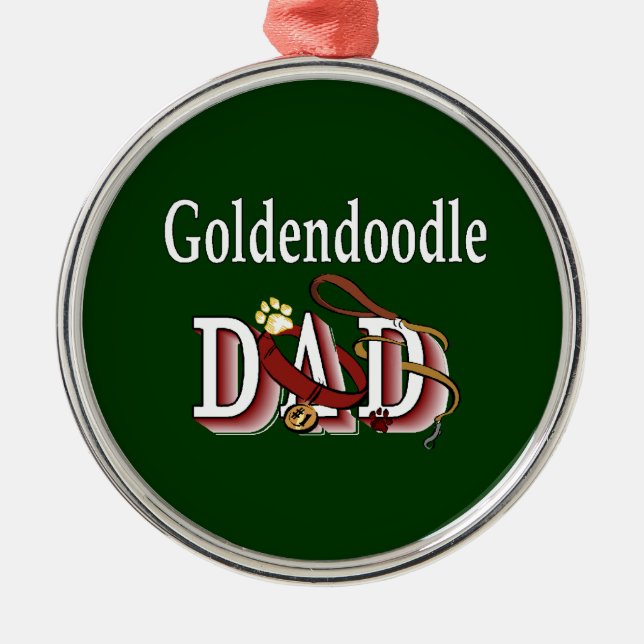 Goldendoodle-Vater Ornament Aus Metall (Vorne)