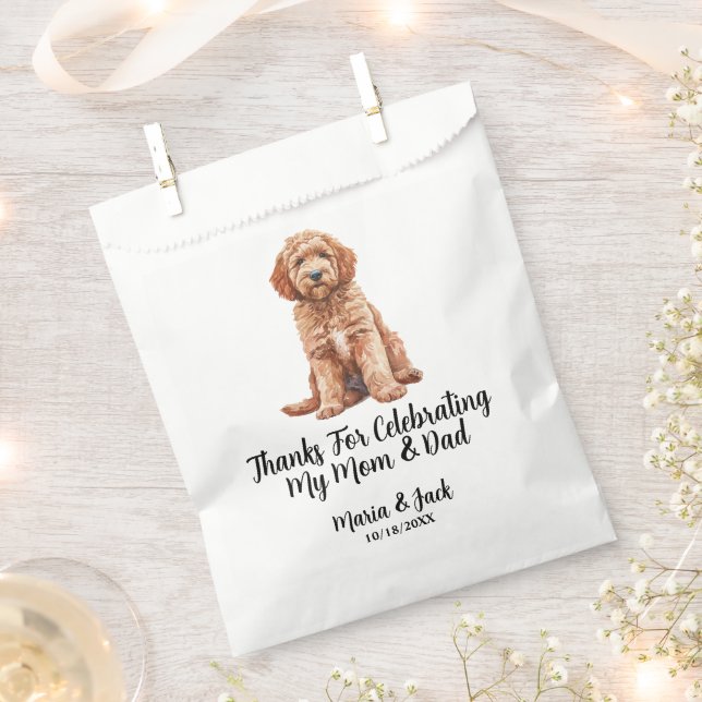 Goldendoodle Vollfarbenprägung Geschenktütchen (Ausgeschnitten)