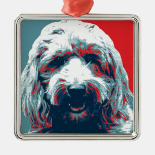 GOLDENDOODLE von Hope Hogs Silbernes Ornament