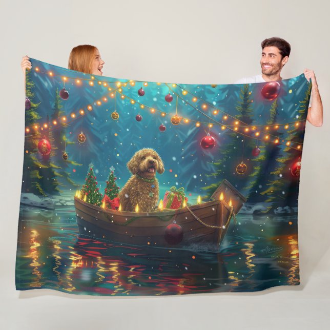 Goldendoodle Weihnachten Feierliche Reise Fleecedecke (Beispiel)