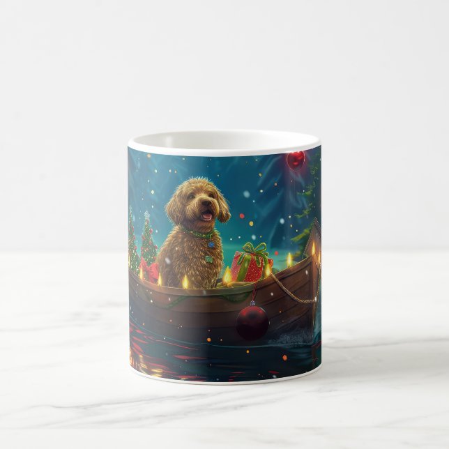 Goldendoodle Weihnachten Feierliche Reise Kaffeetasse (Mittel)