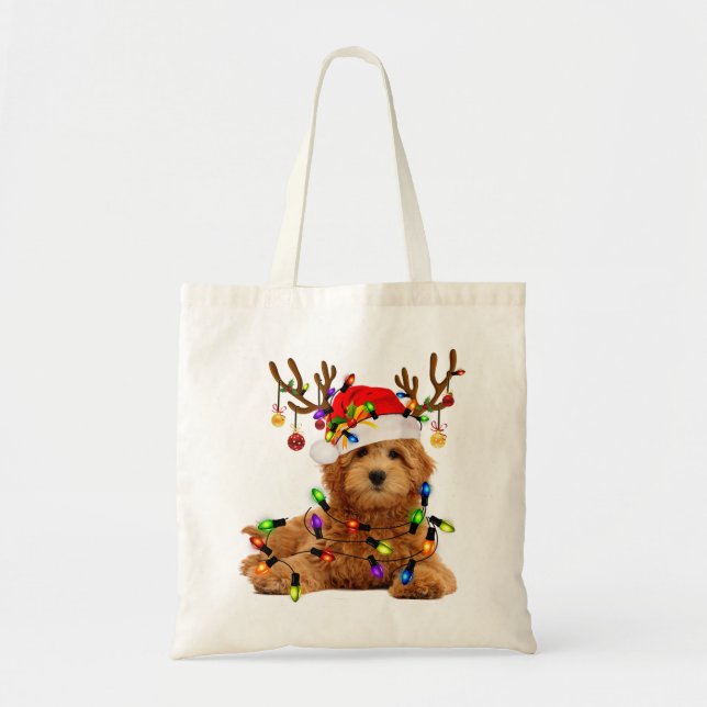 Goldendoodle Weihnachten Rentiere Weihnachten Weih Tragetasche (Vorne)