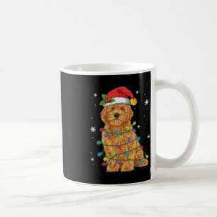 Goldendoodle Weihnachten Santa Hut Lichterketten P Kaffeetasse