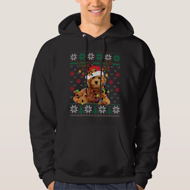 Goldendoodle Weihnachten Ugly Sweater Funny Dog Li Hoodie (Vorderseite)