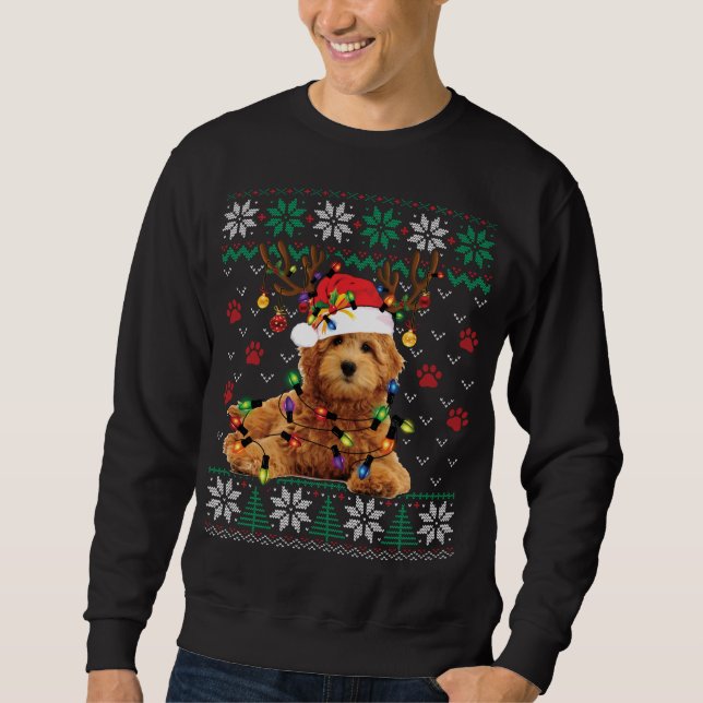 Goldendoodle Weihnachten Ugly Sweater Funny Dog Li Sweatshirt (Vorderseite)
