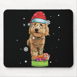 Goldendoodle Weihnachten Weihnachtsfeiertag Hund L Mousepad