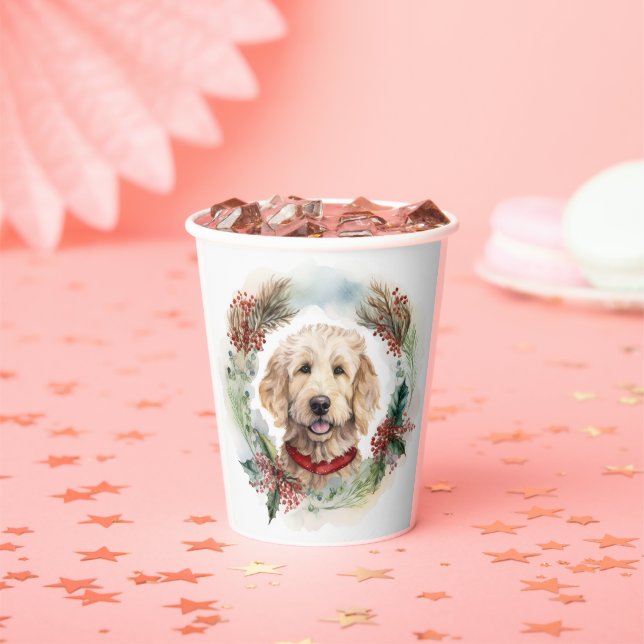 Goldendoodle Weihnachtsfeier Festliche Jungfrau Pappbecher (Insitu)